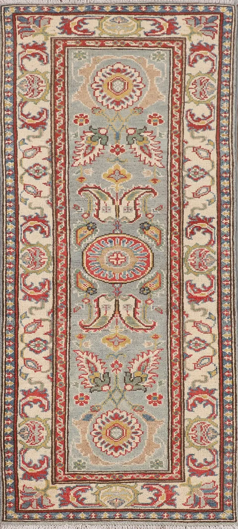 Handmade Wool Kazak Oriental Runner Rug 2x6