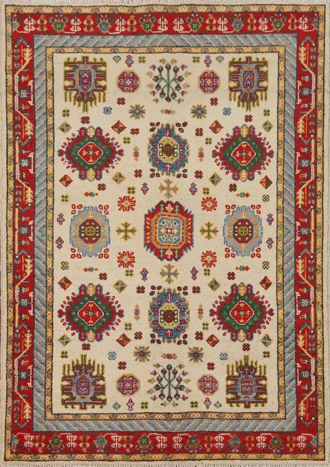Geometric Kazak Handmade Accent Rug 3x5