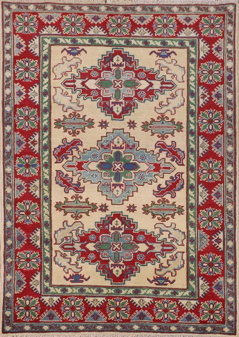 Handmade Wool Kazak Oriental Rug 4x6