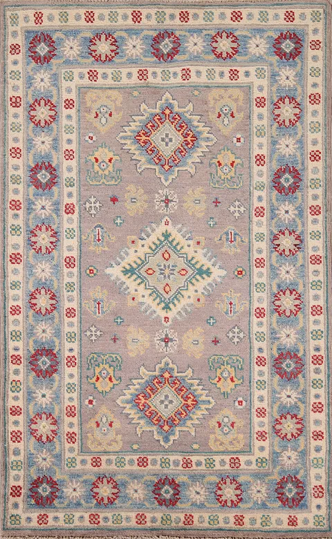 Handmade Wool Kazak Foyer Rug 3x4