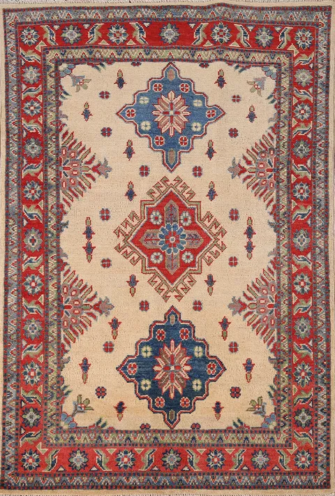 Handmade Wool Kazak Oriental Foyer Rug 3x5