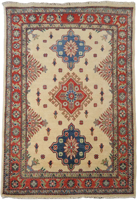 Handmade Wool Kazak Oriental Foyer Rug 3x5