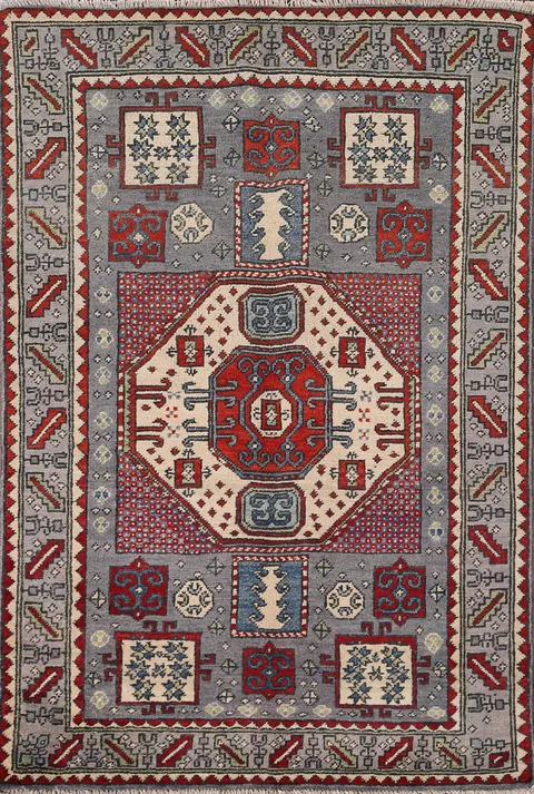 Geometric Kazak Handmade Accent Rug 3x5