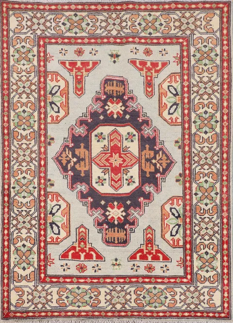 Handmade Wool Kazak Oriental Foyer Rug 3x5