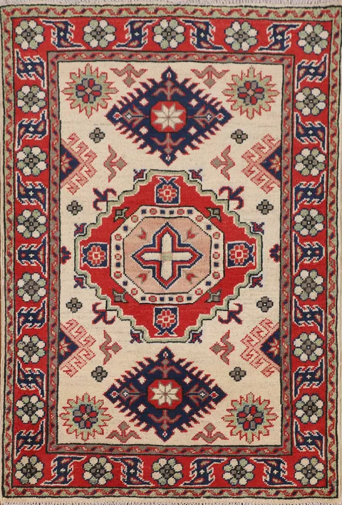 Geometric Wool Kazak Foyer Rug 3x4