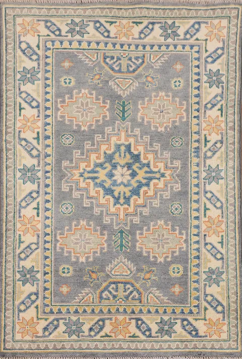 Handmade Wool Kazak Foyer Rug 3x4