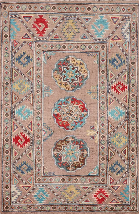 Handmade Wool Kazak Foyer Rug 3x4