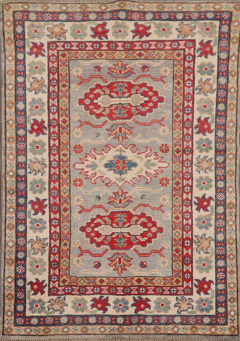 Geometric Kazak Handmade Accent Rug 3x4