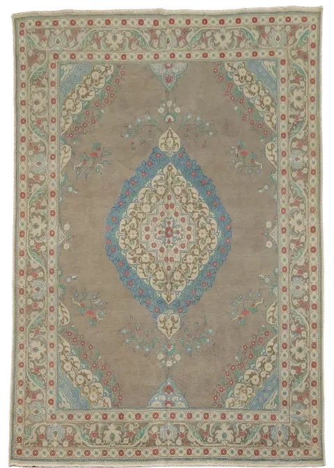 Over Dyed Distressed Tabriz Persian Area Rug 8x11