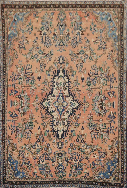 Vintage Wool Hamedan Persian Rug 7x10