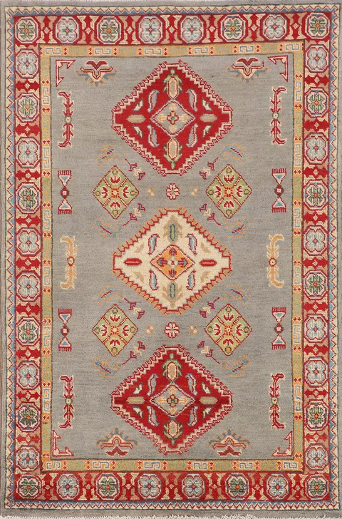 Geometric Wool Kazak Accent Rug 3x5