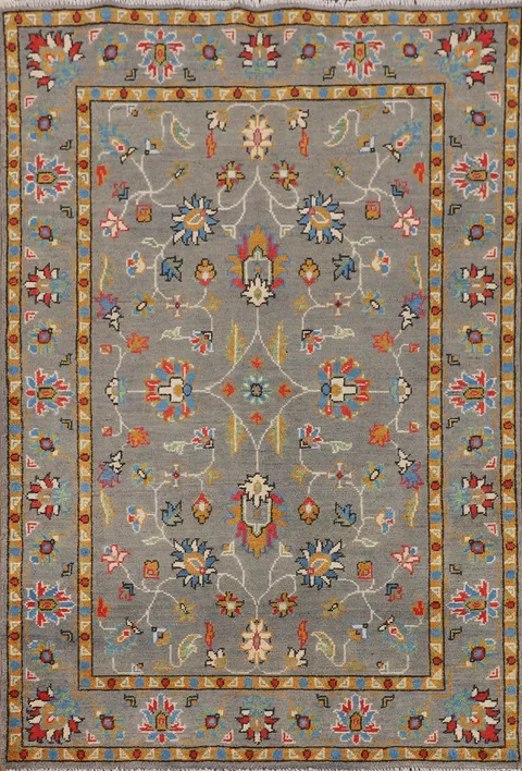 All-Over Gray Oushak Oriental Foyer Rug 3x5