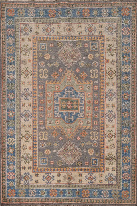 Geometric Kazak Accent Rug 4x6