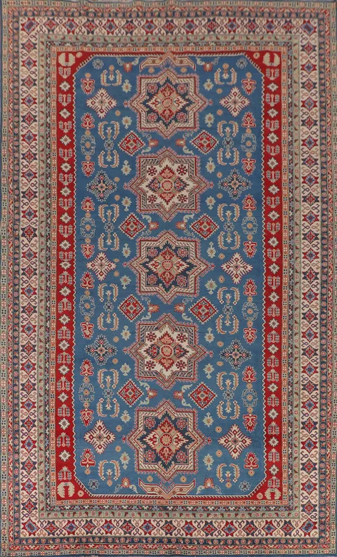 Blue Handmade Kazak Oriental Large Rug 10x16