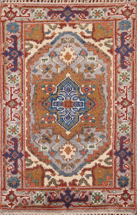 Geometric Heriz Serapi Indian Accent Rug 2x3