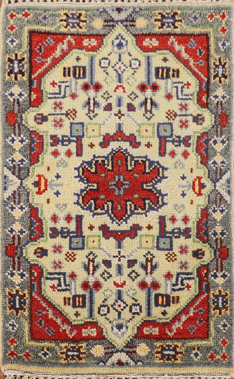 Geometric Wool Kazak Indian Accent Rug 2x3