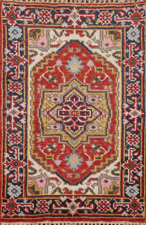 Geometric Heriz Serapi Indian Foyer Rug 2x3