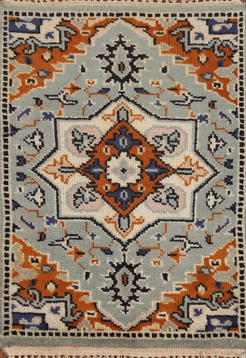 Geometric Kazak Indian Foyer Rug 2x3