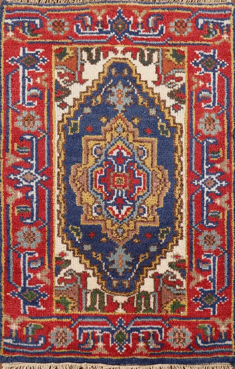 Blue Heriz Serapi Indian Accent Rug 2x3