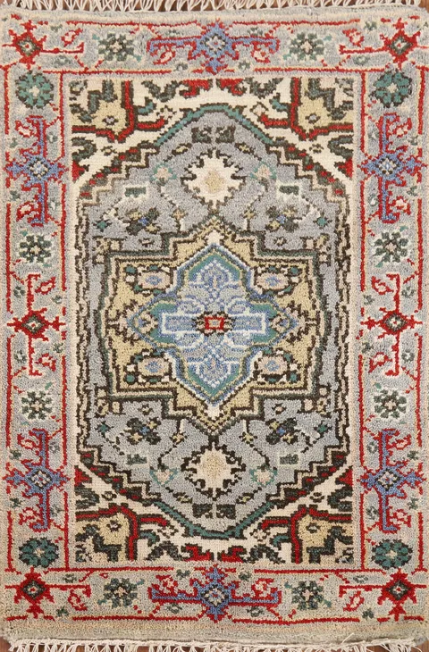Handmade Gray Heriz Serapi Indian Rug 2x3