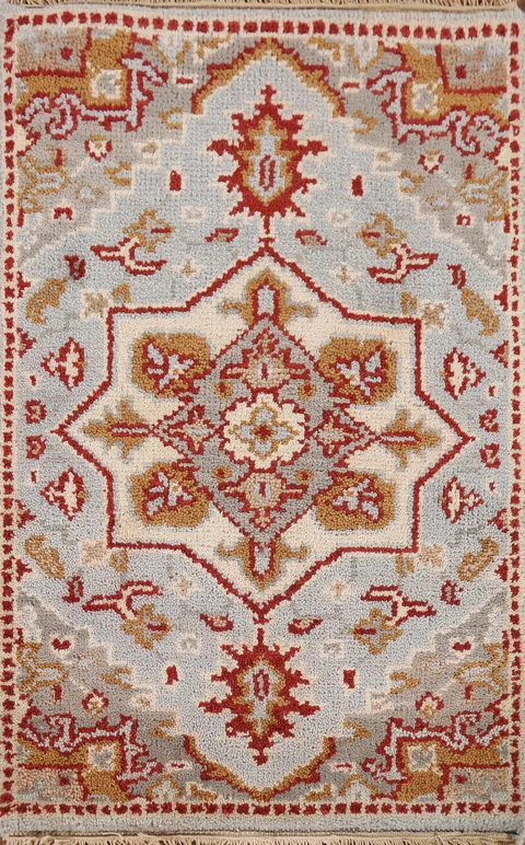Geometric Wool Kazak Indian Accent Rug 2x3