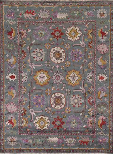 All-Over Gray Oushak Oriental Area Rug 9x12