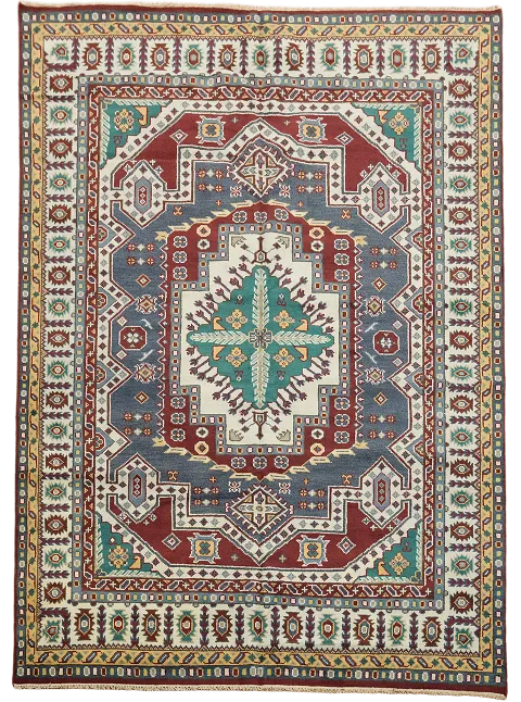 Geometric Kazak Oriental Area Rug 9x12