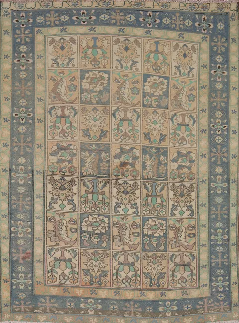 Garden Design Distressed Bakhtiari Persian Rug 5x7