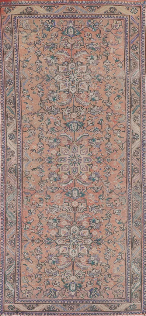 Vintage Wool Distressed Tabriz Persian Rug 5x13