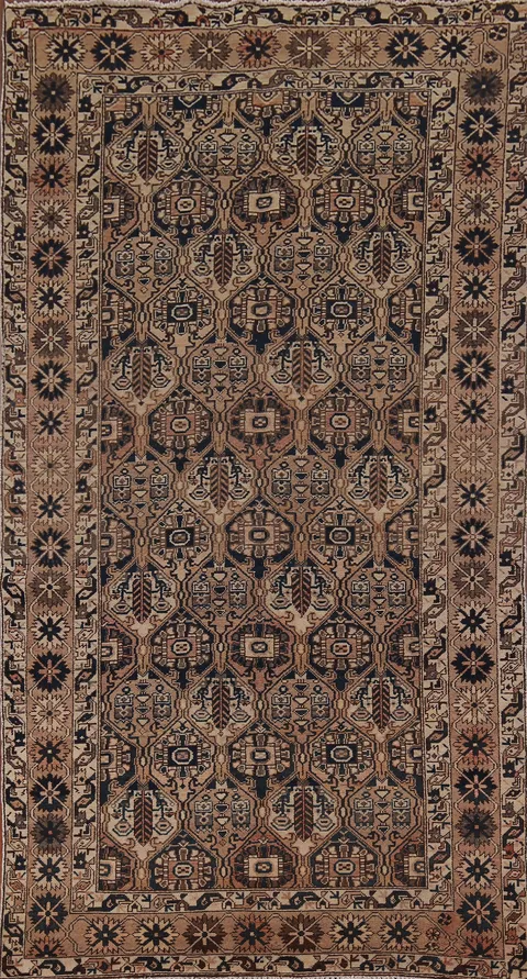 All-Over Vintage Wool Bakhtiari Persian Area Rug 5x10