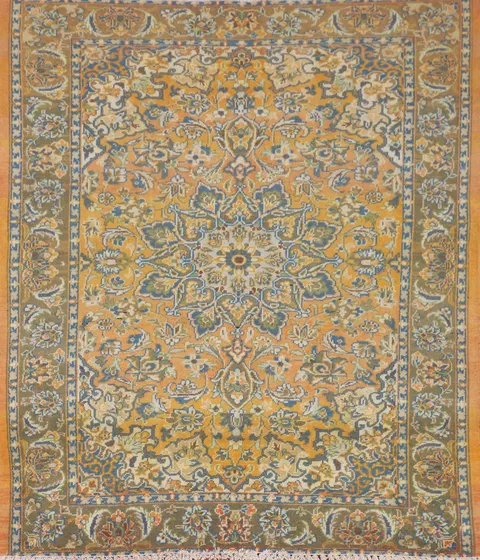 Vintage Kashan Persian Accent Rug 5x6