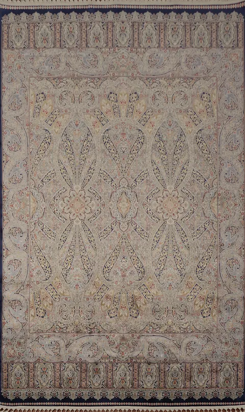 Elegant Handcrafted Qum Area Rug 7x10 with Timeless Classic Design
