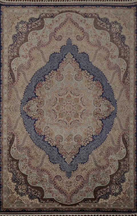 Luxurious Persian Style Rug with Intricate Medallion Design 7x10