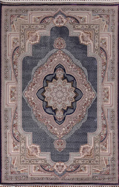 Victorian Style Blue Qum Turkish Traditional Rug 7x10