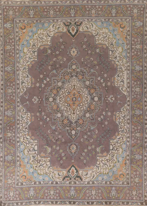 Vintage Wool Tabriz Persian Area Rug 9x13
