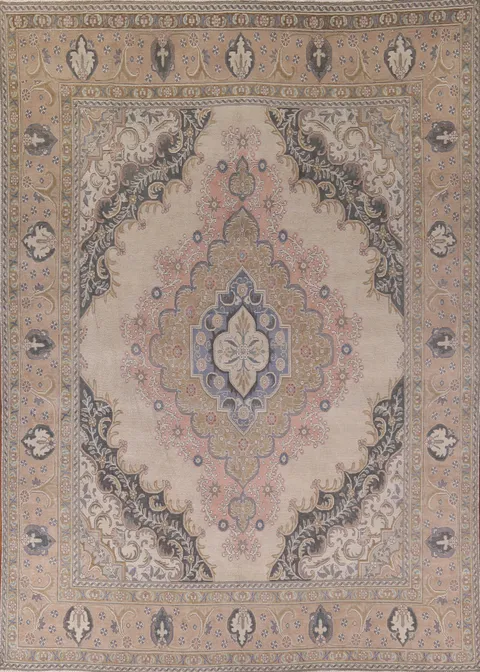 Vintage Wool Tabriz Persian Area Rug 10x12