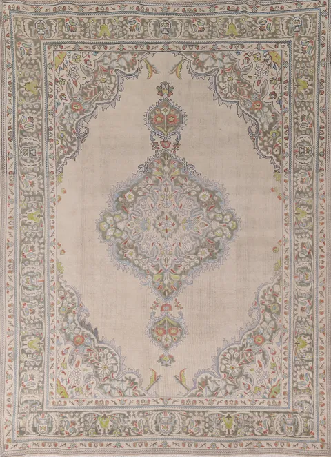 Vintage Wool Tabriz Persian Area Rug 9x11