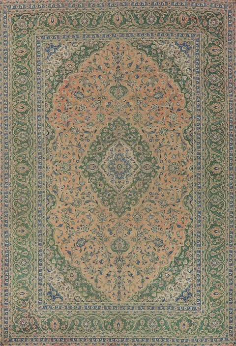 Traditional Floral Kashan Persian Area Rug 10x13