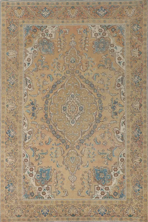 Vintage Wool Tabriz Persian Area Rug 8x11