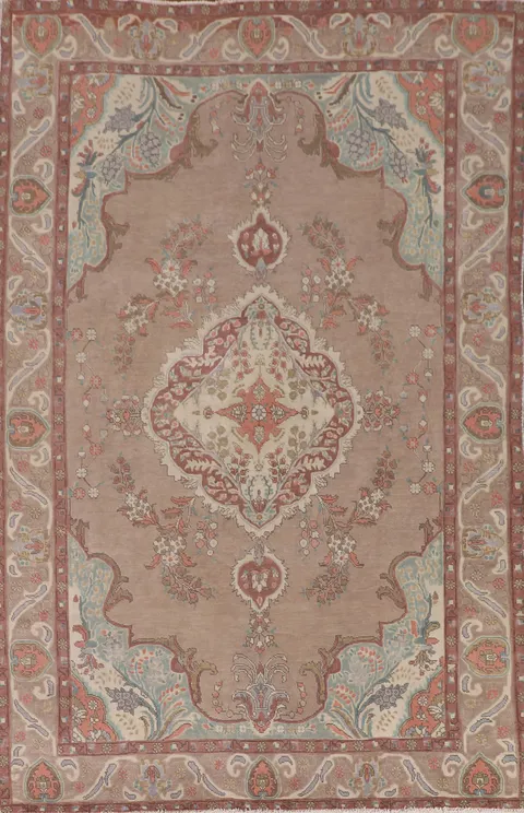 Vintage Wool Tabriz Persian Area Rug 6x10