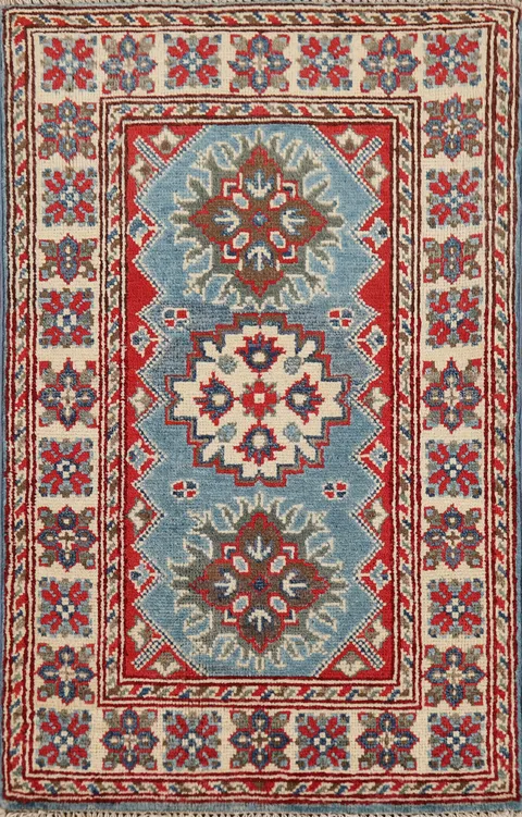 Blue Kazak Handmade Foyer Rug 2x3
