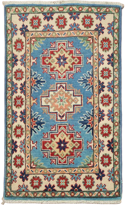 Blue Kazak Handmade Foyer Rug 2x3