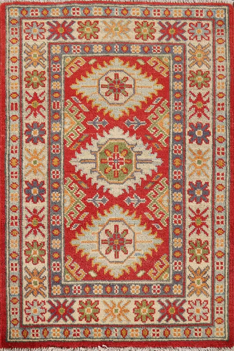 Geometric Kazak Oriental Foyer Rug 2x3