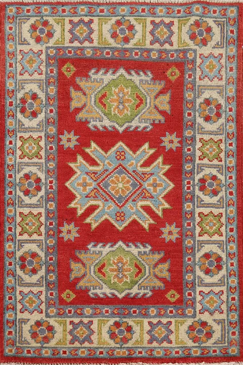 Red Kazak Handmade Accent Rug 2x3