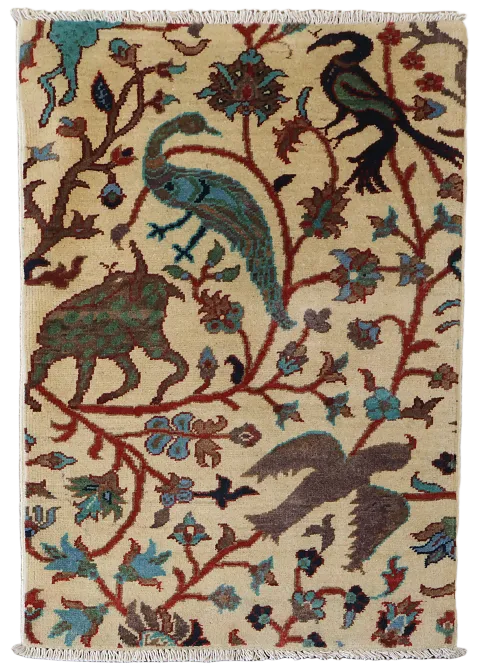 Animals Design Ziegler Oriental Accent Rug 2x3