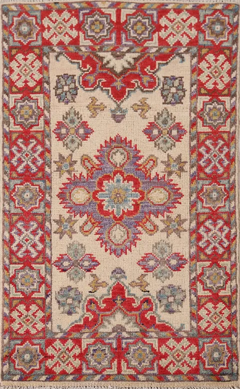 Geometric Kazak Oriental Foyer Rug 2x3