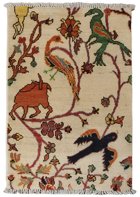 Animals Design Ziegler Oriental Accent Rug 2x3