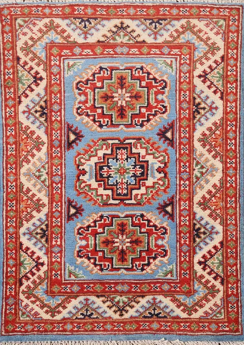Geometric Kazak Handmade Accent Rug 2x3