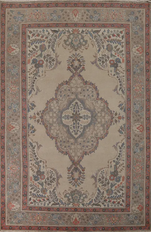 Distressed Wool Tabriz Persian Area Rug 7x10