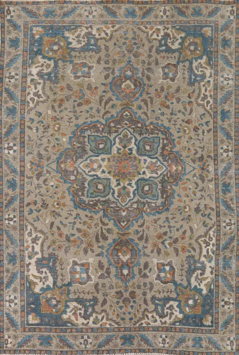Distressed Tabriz Persian Area Rug 6x9